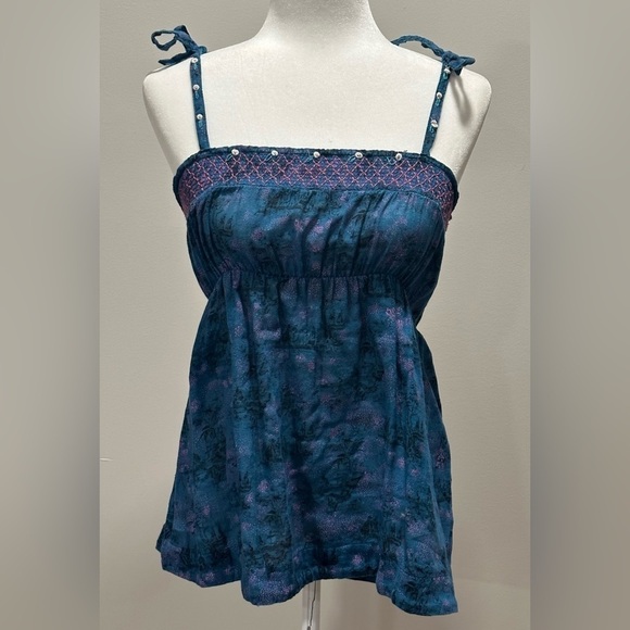 Free People Women’s Sleeveless Spaghetti Boho Strap Tank Top size Small - Picture 1 of 7